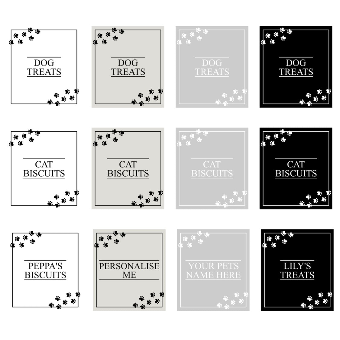 Personalised Pet Paw Print Labels | Design 1 – Yorkshire Label Company